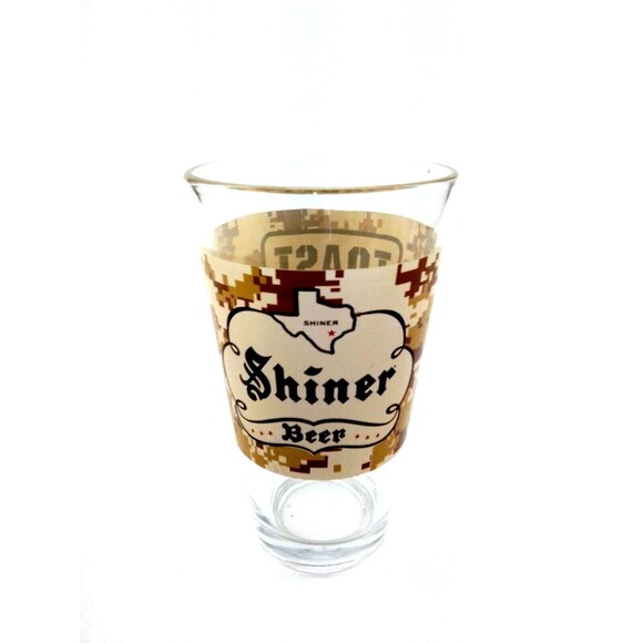 Toast Our Troops Etch Glass Beverage Glass Limited Edition Shiner Beer 14oz. - Picture 5 of 6